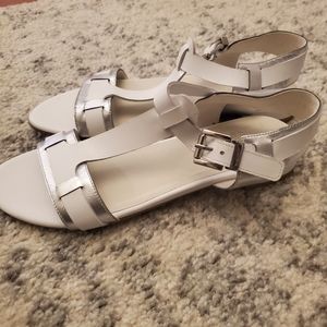 Stuart weitzman white leather sandals